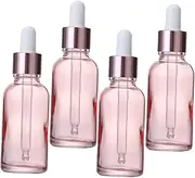 OFFIGAM 4Pcs Light Dropper Bottles for Essential Oils Reusable Glass Dropper Bottles for DIY Perfumes Colognes and Outdoor Use Leak Design