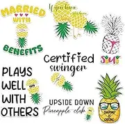Wxiben Cruise Door Decorations Magnetic - 7PCS Pineapple Cruise Door Magnets Carnival Ship Magnets Funny Pineapples Magnetic Stickers Decals for Cabin Stateroom Party Refrigerator Decor