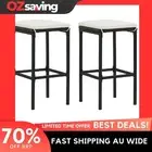 bar stools 2 pcs black cushion cream white rattan 38x38x76 cm 3440