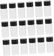 PACKOVE 30Pcs Transparent Glass Vial Sample Bottles with Lids Flat Bottom Experiment Bottles for Essential Oils Lab Use and Safe Storage