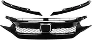 Upper Bumper Hood Mesh Grills Front Bumper Grille Racing Grill Compatible With Honda Civic 10th Gen 2016 2017 2018 2019 2020 2021(2021 Type 1)