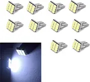 PolarLander 10pcs T10 12SMD 1206 Car Wedge White LED DC 12V Canbus Decoder Car Internal Lights License Plate Corner lamp Backup Lamp