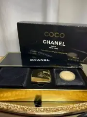 Coco parfum Chanel pressed parfum set. Rare, vintage 1984 original Sealed.
