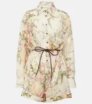 [Zimmermann] Zimmermann Waverly floral silk romper AU 12 white