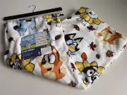 Disney Bluey and Bingo Pumpkin Fall Autumn Plush Throw Blanket 50x70” NEW