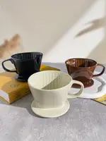 陶瓷手沖咖啡濾杯咖啡過濾器滴濾式濾紙扇形三孔日式KALITA同款【雲木雜貨】