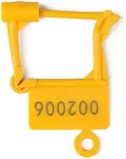[SSsealtag] Plastic Padlock Seals Tags Disposable Self-Locking Numbered Tag Tamper Proof Security Padlocks Lable for Luggage, Bag, Clothes, Shose(Yellow,100pcs)
