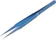 Ti Alloy Twig Tweezers 5.5-inch Tweezers/curved Microscope Phone Motherboard Fingerprint Jumping Line Wire Repair Circuit Board Welding Tools, (Bent Head)