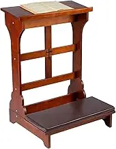 DoubleFill Prayer Bench Stool Solid Wood Prayer Kneeler with Shelf and Cushion Church Prayer Bench Table Chair Padded Kneeler for Kneeling at Home, Religious Gifts, 23 x 20 x 32 Inches(Simple Style)