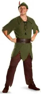 Peter Pan Classic Disney Cartoon Robin Hood Fancy Dress Halloween Adult Costume