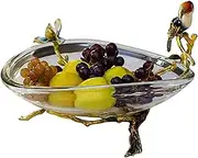 Fruit Bowls European Style Glass Fruit Plate,Transparent Decorative Fruit Bowl,Candy Nuts Snack Serving Storage Trays for Home Desktop Storage Snack Plate