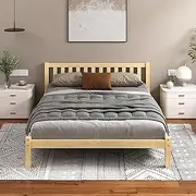 ALFORDSON Bed Frame King Size Wooden Bed Base with Solid Wood Pine Timber Slats, Mattress Base Platform Support, Oak Bed Foundation with Storage Space, Fenella Series Home Bedroom Furniture