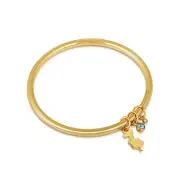 Disney Couture - Alice In Wonderland Alice Crystal Bangle Yellow Gold Authentic