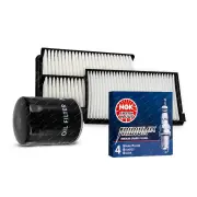 NGK Iridium IX Spark Plugs & NTK Filter Kit for Holden Barina MJ 1.2L 10-16