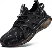 [SDEQA] Safety Trainers Steel Toe Cap Work Shoes for Mens Womens Lightweight Non Slip Puncture Proof Shock Absorbing Industrial & Construction Sneakers