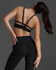 Fluid Open Back Bra, 2XU, M, Black/Black, Female