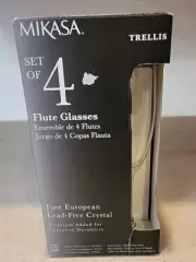 Mikasa Crystal Flute Glasses Set Of 4 New In Box Champagne Wine Mimosas