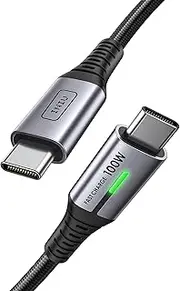 INIU USB C to USB C Cable, 100W Fast Charger PD 5A Type C to Type C Cable, Nylon Braided USB-C Phone Fast Charging for iPhone 16 15 Pro Max Note 20 iPad MacBook Tablets Google etc. [1m]