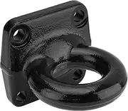 4-Bolt Pintle Hitch Lunette Ring, I.D. 3 inch, Black Heavy Duty Steel with 6 inch Bolt Base, Towing Weight 60000 lbs