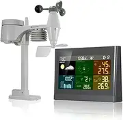 [BRESSER] Wireless Weather Station with Outdoor Sensor Weather Centre with 5-in-1 Outdoor Sensor (Temperature, Air Pressure, Humidity, Wind Gauge, Rain Gauge), Grey