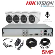 HiKVISION 5MP CCTV System Kit Outdoor Security Camera HD DVR with Hard Drive UK