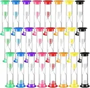 24 Pcs 5 Minute Sand Timer Plastic Hourglass 5 Min Visual Timer Mini Classroom Small Shower Hourglass for Teacher Classroom School Must Haves Supplies Egg Sand Clock Kids Time Management(Colorful)