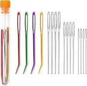 16 Pcs Large Eye Blunt Needles, Crochet Needles, Darning Needles for Wool, Yarn Needle Tapestry Needle, Wool Needles for Sewing Up Knitting for Crochet Projects Beading Sewing DIY Crafts