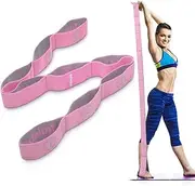 DEHUB Stretch Strap, Elastic Yoga Stretching Strap, Multi-Loop for Physical Therapy, Pilates, Yoga, Dance & Gymnastics Exercise and Flexible Pilates Stretch Band