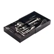 Home Tower Cutlery Drawer Organizer - Kitchen Silverware Black Expandable Ii