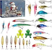 Fishing Lure, Christmas 2024 Advent Countdown Calendar Fish Bait Set, Fishing Set Set Christmas Box, 24 Days Christmas Calendar Countdown Fish Bait For Father, Granpa