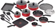T-fal Simply 20 Piece Cook Set, Non- Stick - Red ~ Brand New In Box