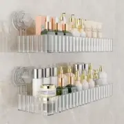Shower Caddy Suction Cup Bathroom Shower Organizer for Bathroom Square Clear