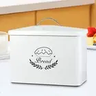 Metal Bread Bin Household Storage Container with Handle Lid Decoration Food