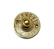 "Vintage Solid Brass 'Press' Bell Push - Classic Doorbell Button & Wired Button"
