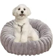 Dog Bed for Small Dogs, Plush Donut Dog Bed Soft Cat Bed, Round Pet Beds Washable Cat Couch for Indoor Dogs & Small Cats