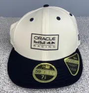 Oracle Red Bull Racing Team New Era 59FIFTY Sz 7 1/8 Fitted Hat Cap White Black