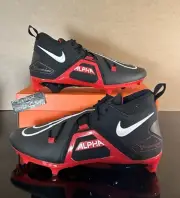 Nike Alpha Menace Pro 3 Mid Football Cleats Size 14 Mens Black Red CT6649-004