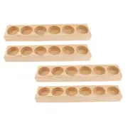 4pcs Wooden Essential Oil Display Organizer Rack Holder Stand Perfume Bottle