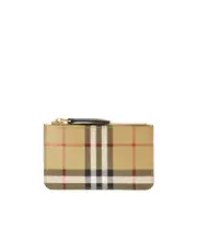 Burberry Check Printed Zipped Coin Case One size Collection Beige