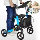 Rollator Walker Aluminium Foldable Walking Frame Mobility Aid Walker 4 Wheels