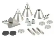 Dayton Audio 4 Piece Solid Brass Subwoofer Speaker Series Spike Set Satin Nickel