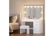 Artiss Dressing Table Stool Set Makeup Mirror Cabinet Vanity Desk White