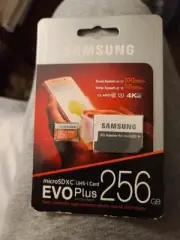 SAMSUNG EVO Plus 256GB MicroSD Micro Flash Memory Card w/ SD Adapter