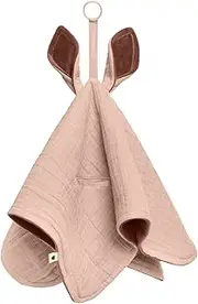Bibs - Cuddle Cloth Kangaroo - Cuddly Blanket with Kangaroo Ears and Dummy Attachment - Blush