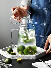 在飛比找樂天市場購物網優惠-北歐ins網紅冷水壺玻璃耐高溫創意玻璃壺可加熱防爆果汁壺涼水