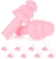 24 Pairs Pink Ear Plugs Bulk NRR 29dB Reusable Silicone Ear Plugs with Plastic Cases Soft Foam Ear Plugs for Sleeping Noise Cancelling Concerts Shooting Swimming Noise Reduction