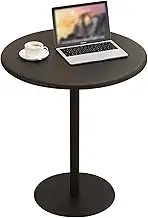 Round Coffee Table Sofa End Table Small Metal Patio Dining Table Circular Cocktail Table for Home, Office, Living Room and Kitchen, Negotiation Side Table, Black(40x50cm)