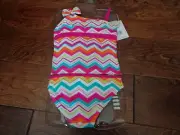St. Tropez brand girl's NWT sz 4 two-piece Maui Babe pink striped swimsuit