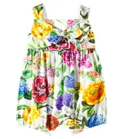 [Dolce & Gabbana Kids] Dolce & Gabbana Kids Baby floral shirred cotton playsuit M 6-9 multicoloured