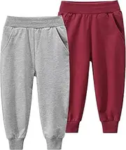 [TLAENSON] Toddler Boys Active Jogger Pants Patterned Drawstring Elastic Sweatpants 1-Pack /2-Pack